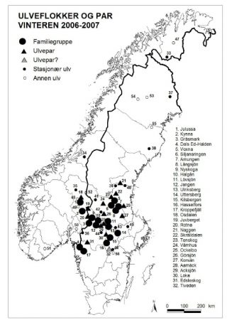 Distribution des loups en Scandinavie