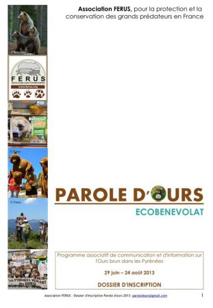 dossier inscription parole d'ours 2013