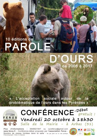 Affiche Conférence 10 éditions de Parole d'ours- Arbas