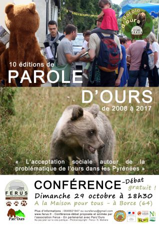 Affiche Conférence 10 éditions de Parole d'ours- Borce